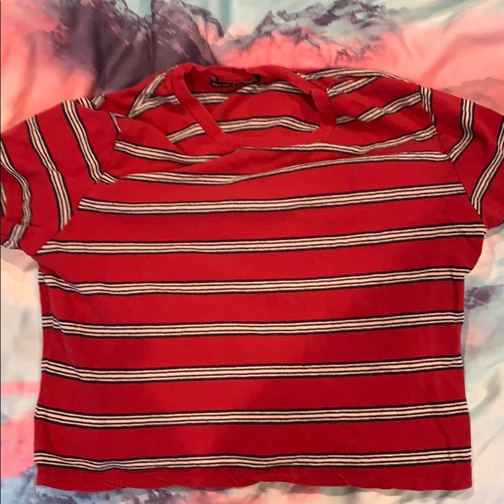 Brandy Melville top red stripped